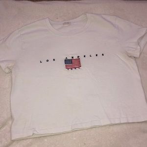 john galt “los angeles american flag” cropped top